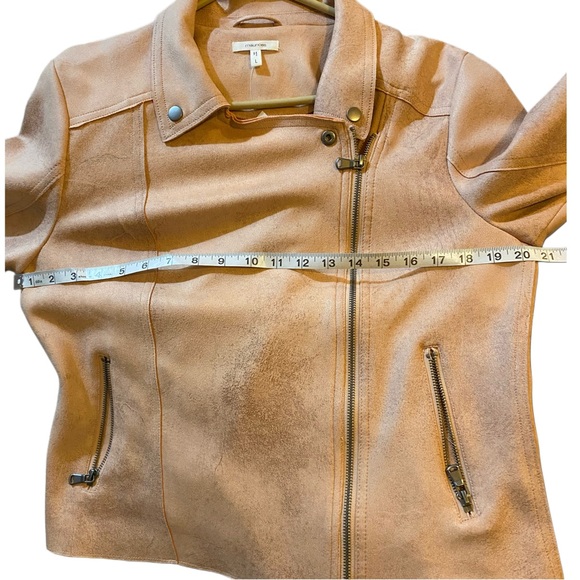 NWT Maurice’s Asymmetrical Moto Jacket Soft Faux Suede Midweight Zipper Sleevees - Picture 9 of 9